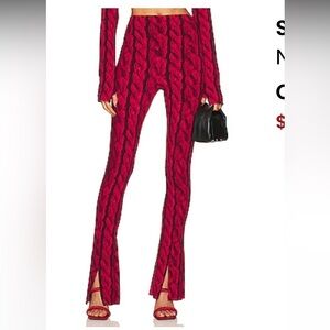 NWT Norma Kamali Spat Legging in Red Cable